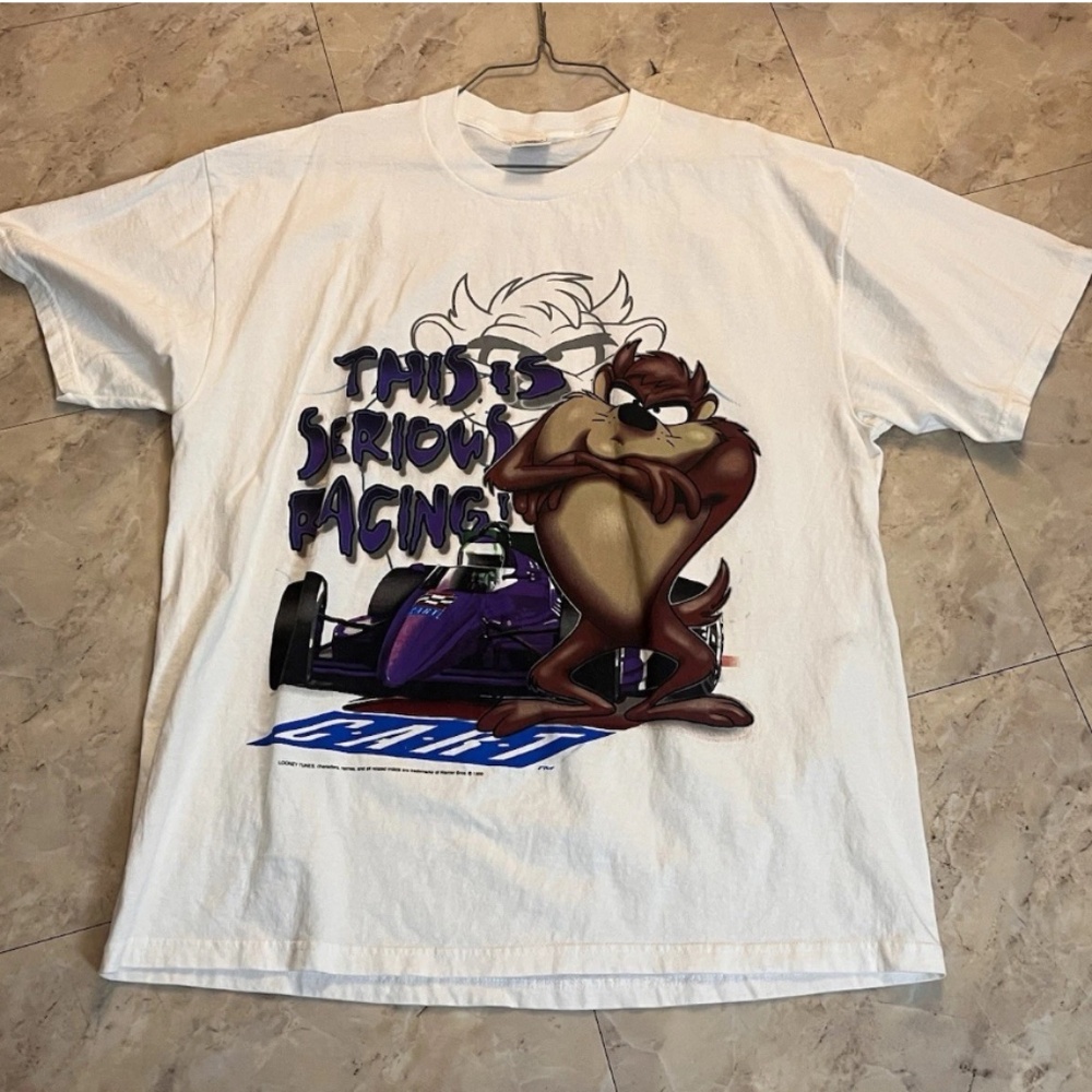 Vintage 90’s CART Racing Tasmanian Devil Tshirt XL “This Is Serious Racing” Mens